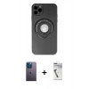 MARSİLYAN™- iPhone 12 Pro Kılıf Eksen Klasik Prime - Şeffaf Uv Polymer Nano Ekran Koruyucu + Neon Fosforlu Kamera Lens - MI