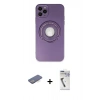 MARSİLYAN™- iPhone 12 Pro Kılıf Eksen Klasik Prime - Şeffaf Uv Polymer Nano Ekran Koruyucu + Renkli Kamera Lens Koruma Cam - MI