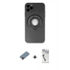 MARSİLYAN™- iPhone 12 Pro Kılıf Eksen Klasik Prime - Şeffaf Uv Polymer Nano Ekran Koruyucu + Metal Kamera Lens Koruma Cam - KI