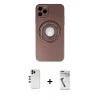MARSİLYAN™- iPhone 12 Pro Kılıf Eksen Klasik Prime - Şeffaf Uv Polymer Nano Ekran Koruyucu + Shine Kamera Lens - GD
