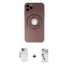 MARSİLYAN™- iPhone 12 Pro Kılıf Eksen Klasik Prime - Şeffaf Uv Polymer Nano Ekran Koruyucu + Shine Kamera Lens - MI