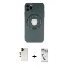 MARSİLYAN™- iPhone 12 Pro Kılıf Eksen Klasik Prime - Şeffaf Uv Polymer Nano Ekran Koruyucu + Shine Kamera Lens - GD
