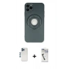 MARSİLYAN™- iPhone 12 Pro Kılıf Eksen Klasik Prime - Şeffaf Uv Polymer Nano Ekran Koruyucu + Shine Kamera Lens - MI
