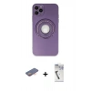 MARSİLYAN™- iPhone 12 Pro Kılıf Eksen Klasik Prime - Şeffaf Uv Polymer Nano Ekran Koruyucu + Renkli Kamera Lens Koruma Cam - TU