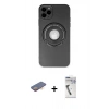 MARSİLYAN™- iPhone 12 Pro Kılıf Eksen Klasik Prime - Şeffaf Uv Polymer Nano Ekran Koruyucu + Renkli Kamera Lens Koruma Cam - TU