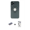 MARSİLYAN™- iPhone 12 Pro Kılıf Eksen Klasik Prime - Şeffaf Uv Polymer Nano Ekran Koruyucu + Renkli Kamera Lens Koruma Cam - TU
