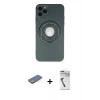 MARSİLYAN™- iPhone 12 Pro Kılıf Eksen Klasik Prime - Şeffaf Uv Polymer Nano Ekran Koruyucu + Renkli Kamera Lens Koruma Cam - YL