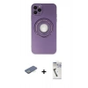 MARSİLYAN™- iPhone 12 Pro Kılıf Eksen Klasik Prime - Şeffaf Uv Polymer Nano Ekran Koruyucu + Renkli Kamera Lens Koruma Cam - YL