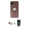 MARSİLYAN™- iPhone 12 Pro Kılıf Eksen Klasik Prime - Siyah 360 Mat Full Body Arka Koruyucu + Gold Rainbow Kamera Lens Koruma Cam