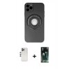 MARSİLYAN™- iPhone 12 Pro Kılıf Eksen Klasik Prime - Siyah 360 Mat Full Body Arka Koruyucu + Shine Kamera Lens - GS