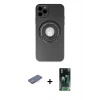 MARSİLYAN™- iPhone 12 Pro Kılıf Eksen Klasik Prime - Siyah 360 Mat Full Body Arka Koruyucu + Renkli Kamera Lens Koruma Cam - PE