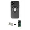 MARSİLYAN™- iPhone 12 Pro Kılıf Eksen Klasik Prime - Siyah 360 Mat Full Body Arka Koruyucu + Rainbow Kamera Lens Koruma Cam - GD