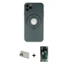 MARSİLYAN™- iPhone 12 Pro Kılıf Eksen Klasik Prime - Siyah 360 Mat Full Body Arka Koruyucu + Rainbow Kamera Lens Koruma Cam - GD