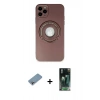 MARSİLYAN™- iPhone 12 Pro Kılıf Eksen Klasik Prime - Siyah 360 Mat Full Body Arka Koruyucu + Shine Kamera Lens Koruma Cam - GI