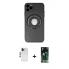 MARSİLYAN™- iPhone 12 Pro Kılıf Eksen Klasik Prime - Siyah 360 Mat Full Body Arka Koruyucu + Shine Kamera Lens - MI