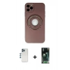 MARSİLYAN™- iPhone 12 Pro Kılıf Eksen Klasik Prime - Siyah 360 Mat Full Body Arka Koruyucu + Shine Kamera Lens - MI