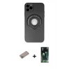 MARSİLYAN™- iPhone 12 Pro Kılıf Eksen Klasik Prime - Siyah 360 Mat Full Body Arka Koruyucu + Shine Kamera Lens Koruma Cam - SABE