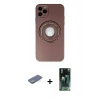 MARSİLYAN™- iPhone 12 Pro Kılıf Eksen Klasik Prime - Siyah 360 Mat Full Body Arka Koruyucu + Renkli Kamera Lens Koruma Cam - YL