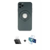 MARSİLYAN™- iPhone 12 Pro Kılıf Eksen Klasik Prime - Siyah 3D Antistatik Cam Ekran Koruyucu + Kamera Lens Koruma Cam - SF