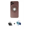 MARSİLYAN™- iPhone 12 Pro Kılıf Eksen Klasik Prime - Siyah 3D Antistatik Cam Ekran Koruyucu + Kamera Lens Koruma Cam - SF