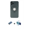 MARSİLYAN™- iPhone 12 Pro Kılıf Eksen Klasik Prime - Siyah 3D Antistatik Cam Ekran Koruyucu + Shine Kamera Lens Koruma Cam - GD