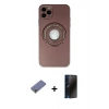 MARSİLYAN™- iPhone 12 Pro Kılıf Eksen Klasik Prime - Siyah 3D Antistatik Hayalet Cam Ekran Koruyucu + Metal Kamera Lens Koruma Cam - GD