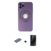 MARSİLYAN™- iPhone 12 Pro Kılıf Eksen Klasik Prime - Siyah 3D Antistatik Hayalet Cam Ekran Koruyucu + Renkli Kamera Lens Koruma Cam - MI