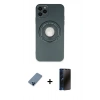 MARSİLYAN™- iPhone 12 Pro Kılıf Eksen Klasik Prime - Siyah 3D Antistatik Hayalet Cam Ekran Koruyucu + Metal Kamera Lens Koruma Cam - MI