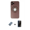MARSİLYAN™- iPhone 12 Pro Kılıf Eksen Klasik Prime - Siyah 3D Antistatik Hayalet Cam Ekran Koruyucu + Metal Kamera Lens Koruma Cam - MI