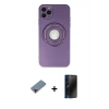 MARSİLYAN™- iPhone 12 Pro Kılıf Eksen Klasik Prime - Siyah 3D Antistatik Hayalet Cam Ekran Koruyucu + Metal Kamera Lens Koruma Cam - KI