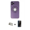 MARSİLYAN™- iPhone 12 Pro Kılıf Eksen Klasik Prime - Siyah 3D Antistatik Hayalet Cam Ekran Koruyucu + Rainbow Kamera Lens Koruma Cam - GD