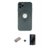 MARSİLYAN™- iPhone 12 Pro Kılıf Eksen Klasik Prime - Siyah 3D Antistatik Hayalet Cam Ekran Koruyucu + Shine Kamera Lens Koruma Cam - SABE