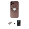 MARSİLYAN™- iPhone 12 Pro Kılıf Eksen Klasik Prime - Siyah 3D Antistatik Hayalet Cam Ekran Koruyucu + Shine Kamera Lens Koruma Cam - SABE