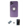 MARSİLYAN™- iPhone 12 Pro Kılıf Eksen Klasik Prime - Siyah 3D Antistatik Hayalet Cam Ekran Koruyucu + Shine Kamera Lens Koruma Cam - SH