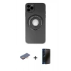MARSİLYAN™- iPhone 12 Pro Kılıf Eksen Klasik Prime - Siyah 3D Antistatik Hayalet Cam Ekran Koruyucu + Renkli Kamera Lens Koruma Cam - TU
