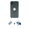 MARSİLYAN™- iPhone 12 Pro Kılıf Eksen Klasik Prime - Siyah 3D Antistatik Seramik Nano Ekran Koruyucu + Metal Kamera Lens Koruma Cam - KUYL
