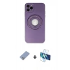MARSİLYAN™- iPhone 12 Pro Kılıf Eksen Klasik Prime - Siyah 3D Antistatik Seramik Nano Ekran Koruyucu + Metal Kamera Lens Koruma Cam - KUYL