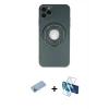 MARSİLYAN™- iPhone 12 Pro Kılıf Eksen Klasik Prime - Siyah 3D Antistatik Seramik Nano Ekran Koruyucu + Shine Kamera Lens Koruma Cam - MI