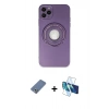 MARSİLYAN™- iPhone 12 Pro Kılıf Eksen Klasik Prime - Siyah 3D Antistatik Seramik Nano Ekran Koruyucu + Metal Kamera Lens Koruma Cam - AKYL