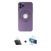 MARSİLYAN™- iPhone 12 Pro Kılıf Eksen Klasik Prime - Siyah 3D Antistatik Seramik Nano Ekran Koruyucu + Kamera Lens Koruma Cam - SF