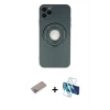 MARSİLYAN™- iPhone 12 Pro Kılıf Eksen Klasik Prime - Siyah 3D Antistatik Seramik Nano Ekran Koruyucu + Shine Kamera Lens Koruma Cam - SABE