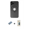 MARSİLYAN™- iPhone 12 Pro Kılıf Eksen Klasik Prime - Siyah 6D Mat Seramik Hayalet Nano Ekran Koruyucu + Gümüş Shine Kamera Lens Koruma Cam