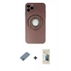 MARSİLYAN™- iPhone 12 Pro Kılıf Eksen Klasik Prime - Siyah 6D Mat Seramik Hayalet Nano Ekran Koruyucu + Metal Kamera Lens Koruma Cam - GS