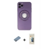 MARSİLYAN™- iPhone 12 Pro Kılıf Eksen Klasik Prime - Siyah 6D Mat Seramik Hayalet Nano Ekran Koruyucu + Gümüş Shine Kamera Lens Koruma Cam