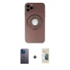 MARSİLYAN™- iPhone 12 Pro Kılıf Eksen Klasik Prime - Siyah 6D Mat Seramik Hayalet Nano Ekran Koruyucu + Mavi Neon Fosforlu Kamera Lens