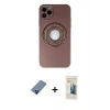 MARSİLYAN™- iPhone 12 Pro Kılıf Eksen Klasik Prime - Siyah 6D Mat Seramik Hayalet Nano Ekran Koruyucu + Metal Kamera Lens Koruma Cam - MI
