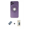 MARSİLYAN™- iPhone 12 Pro Kılıf Eksen Klasik Prime - Siyah 6D Mat Seramik Hayalet Nano Ekran Koruyucu + Metal Kamera Lens Koruma Cam - MI