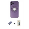 MARSİLYAN™- iPhone 12 Pro Kılıf Eksen Klasik Prime - Siyah 6D Mat Seramik Hayalet Nano Ekran Koruyucu + Metal Kamera Lens Koruma Cam - GD