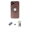 MARSİLYAN™- iPhone 12 Pro Kılıf Eksen Klasik Prime - Siyah 6D Mat Seramik Hayalet Nano Ekran Koruyucu + Metal Kamera Lens Koruma Cam - GD