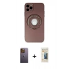 MARSİLYAN™- iPhone 12 Pro Kılıf Eksen Klasik Prime - Siyah 6D Mat Seramik Hayalet Nano Ekran Koruyucu + Neon Fosforlu Kamera Lens - SI